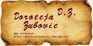 Doroteja Zubović vizit kartica